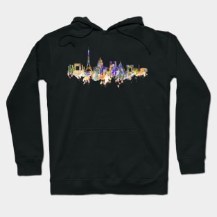 Colorful Paris Skyline Hoodie